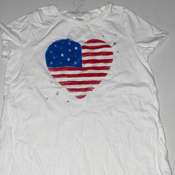 Carter’s KID Other - Carter’s Kid Heart T Shirt Stars Stripes Patriotic 4Th July Girls 14